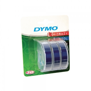 Set 3 x Etichete plastic embosabile DYMO Omega, 9mmx3m, albastru, 3buc/set, S0847740 S0898140 DY8981406