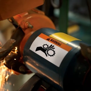 Etichete industriale autocolante, DYMO ID1 vinil, 12mm x 5.5m, negru/portocaliu, 18435 S07184905