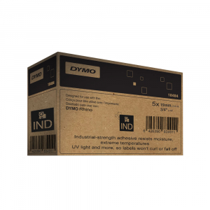 Set 5 Etichete industriale poliester 19mm x 5.5m negru/alb DYMO ID1 18484 S0718220 [1]