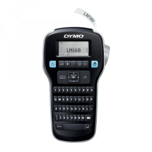 Start kit Dymo LabelManager 160 aparat etichetat cu 3 x Banda originala Dymo D1 12mm x 7m, negru/alb si 1 x Adaptor la retea, S0946320, S07205308