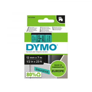 Label maker universal tape 12mm x 7m, Dymo LabelManager D1, Black/Green S07205906