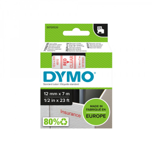 Etichete standard 12mm x 7m rosu/transparent DYMO LabelManager D1 S0720520 45012 [3]