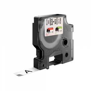 Set 10 x banda aparat etichetat Dymo LabelManager D1 9mm x 7m, negru/alb S0720680, 20930961
