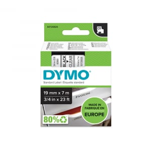 Banda 19mm x 7m imprimanta etichete Dymo LabelManager D1, negru/transparent S07208204