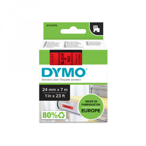 Etichete standard 24mm x 7m Dymo LabelManager D1, negru/rosu S07209704