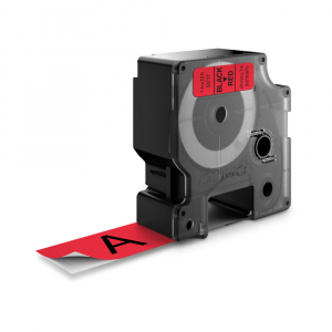 Etichete standard 24mm x 7m Dymo LabelManager D1, negru/rosu S07209700