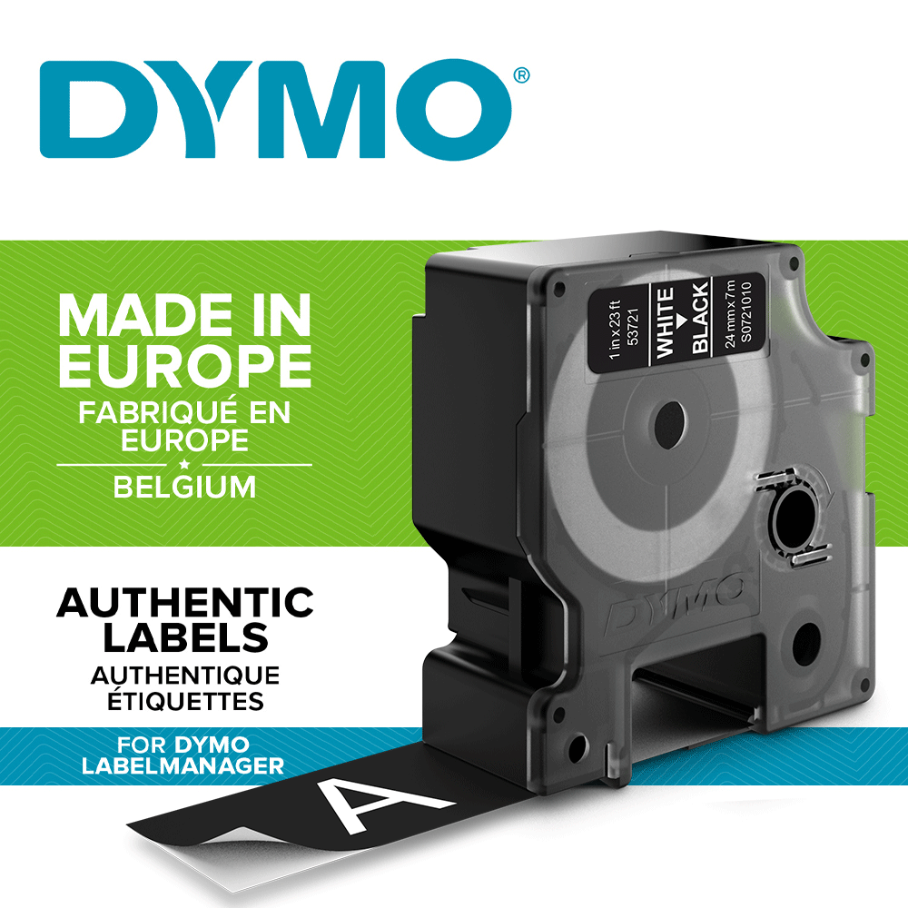 Standard labels Dymo LabelManager D1 24mm x 7m, White/Black S07210101