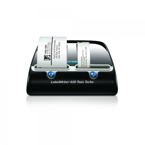 Imprimanta termica etichete DYMO LabelWriter 450 TWIN Turbo, conectare PC, aparat etichetat S0838870 + 1 rola etichete LabelWriter Durable 25mmx54mm, plastic 2112283, inventariere,coduri bare,curierat0