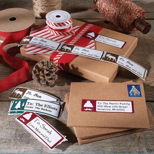 Etichete termice, DYMO LabelWriter, Lumberjack Holiday, permanente, 28mmx89mm, hartie alba, 1 rola/cutie, 130 etichete/rola, 19601016