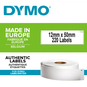 DYMO LabelWriter, Suspension files labels, permanent, 12mmx50mm, paper white, 1 roll/box, 220 labels/roll, 99017 S07224601