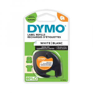 Set 10 x etichete haine albe LetraTag, Dymo Iron-On, 12mmx2m, 18769, S071885013