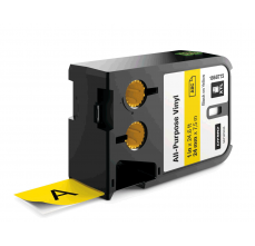 DYMO XTL, All purpose vinyl labels, 24mm x 7m, black on yellow, 18687730