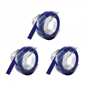 Set 3 x Banda etichete embosabile Omega, 9mm x 3m, albastru 520106 S08477400