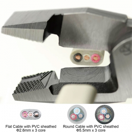 ENGINEER PZ-75 Cleste patent combinat cu falci de forfecare, extragere suruburi uzate, strangere coliere din plastic sau metal, dinti dispusi hasurat pe falci, 205 mm [1]