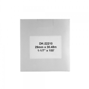Etichete termice autocolante compatibile, Brother DK-22210, hartie alba, modul continuu, 29mmx30.48m, suport din plastic inclus DK22210-C4