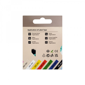 AIMO universal labels 12mm x 5.5m, black/light green pastel, polyester adhesive, thermal transfer, AIMO D1600, MQ3DG1 [2]