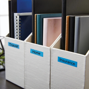 AIMO universal labels 12mm x 7m, black/blue, polyester adhesive, thermal transfer, AIMO D1600, 3D51, S0720560, 45016 [2]