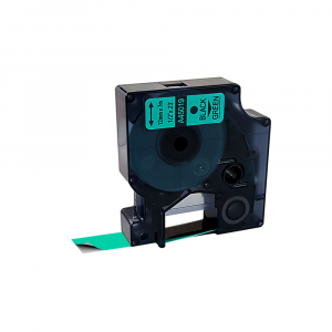 Banda etichete universala 12mm x 7m, negru/verde S0720590 450190