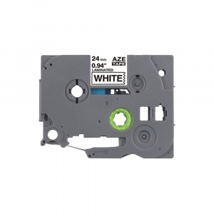 Etichete laminate compatibile Brother TZe-251, 24mm x 8m, negru/alb, Brother TZe2510