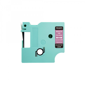 Etichete AIMO D1600 compatibile LabelManager - Etichete cu sclipici AIMO color pop 12mm x 3m, alb/roz, AIMO D1600, PR3DP5