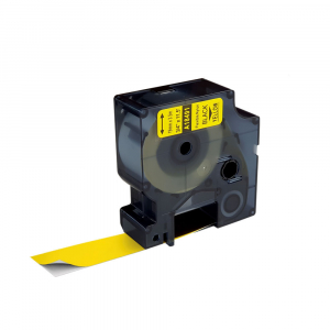 Etichete flexibile 19mm x 3.5m negru/galben compatibile Dymo 18491 