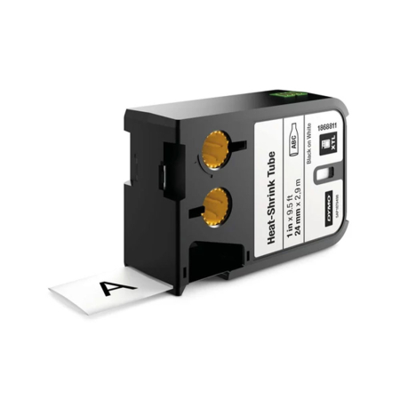 Etichete industriale XTL - Tub termocontractibil profesional 24mm x 2,7m, alb/negru, Dymo XTL 1868811