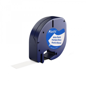 Etichete LetraTag Aimo Compatibile Dymo - Etichete plastic alb 12mm x 4m compatibile Dymo Letratag 91221 91201 S0721660, functioneaza si cu Imprimanta AIMO P12