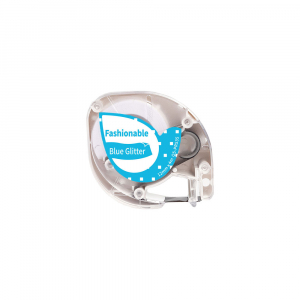 Lichidare de stoc - Etichete sclipici Dymo Letratag alb/albastru compatibile 12mm x 4m AIMO S0721650 91205