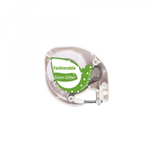 Etichete Aimo P12 compatibile Letratag - Etichete sclipici Dymo Letratag alb/verde compatibile 12mm x 4m AIMO S0721640 91204