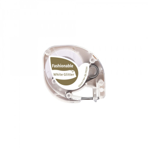 Etichete Aimo P12 compatibile Letratag - Etichete sclipici Dymo Letratag auriu/alb compatibile 12mm x 4m AIMO S0721660 91201 91221