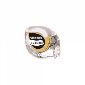 Etichete Aimo P12 compatibile Letratag - Etichete sclipici Dymo Letratag negru/auriu compatibile 12mm x 4m AIMO S0721660 91201 91221