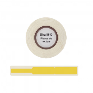 Etichete stegulet D30S 12.5 x 74mm + 35mm, etichete cabluri, galbene, hartie termica ecologica, 65 etichete/rola0