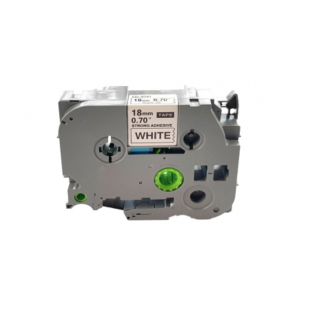 Etichete Brother TZe P-Touch - Etichete strong adeziv compatible Brother TZe-S241 18mm x 8m negru/alb caseta gri