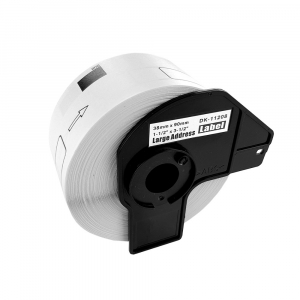 Set 10 x etichete compatibile Brother DK-11208, 38mm x 90mm, suport din plastic inclus DK112083