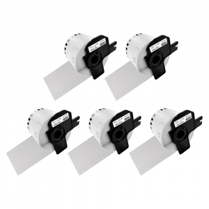 Brother Labels - Set 5 Continuous labels DK-22205 62mm x 30.48m plastic holder included compatible Brother DK-22205 DK22205
