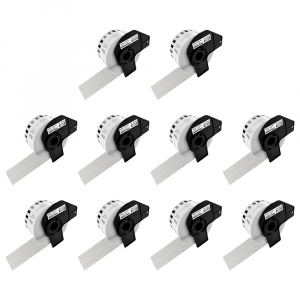 Etichete Brother Compatibile DK - Set 10 Etichete medii modul continuu DK-22225 albe 38mm x 30.48m suport plastic inclus compatibile Brother DK-22225 DK22225
