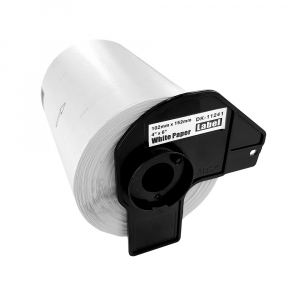 Set 10 x etichete compatibile Brother DK-11241, 102mm x 152mm, suport din plastic inclus DK112413
