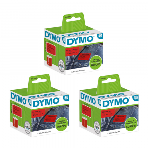 Set 3 x tichete curierat mari originale LabelWriter 54 x 101 mm, rosu, Dymo LW 2133399 S07224300