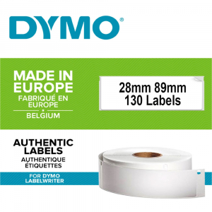 Etichete termice, DYMO LabelWriter, adrese, permanente, 28mmx89mm, hartie alba, 1 rola/cutie, 130 etichete/rola, 99010 S0722370 19831730
