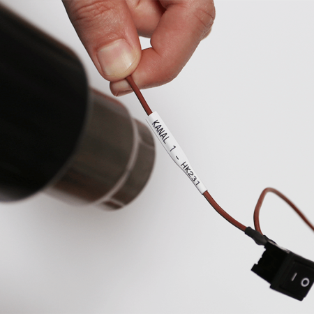 Heat shrink tube compatible Brother HSe-231 12mmx1.5 m black/white [1]