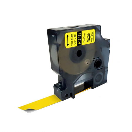 Etichete Universale Vinil - Etichete vinil galben 9mm x 5.5m compatibile Dymo 18431