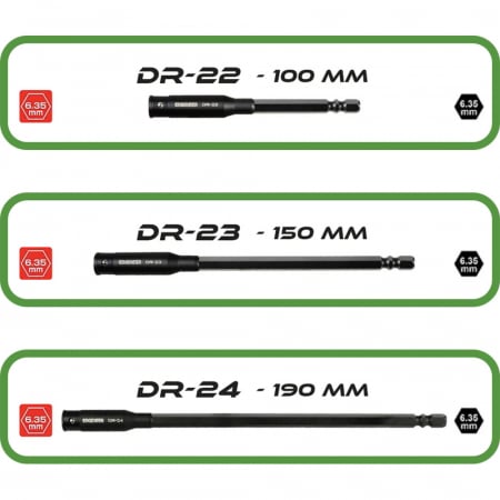 Extensie universala pentru biti standard extractori Engineer DR-22, 100 mm [3]