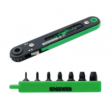 Screw Extractors and Accessories - Set Extractor with ratchet and 7 short extractor bits for working in narrow spaces Engineer DZ-273