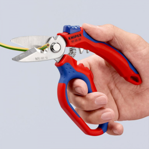 Angled scissors for electricians, ferrule crimping, 160 mm KNIPEX 950520SB4