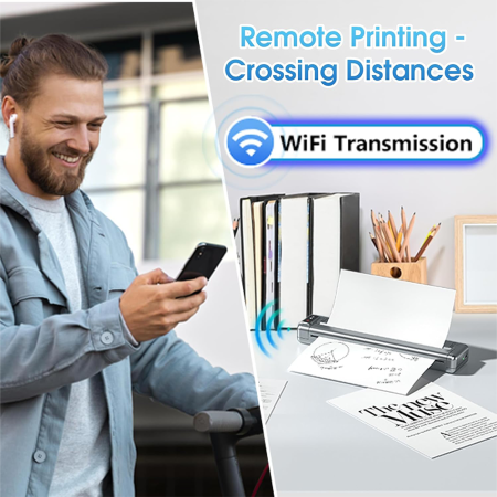 Imprimanta Termica Portabila AIMO A4 Q302 – 300 dpi, Format A4/A5/B5/Letter, Fara Cerneala [3]