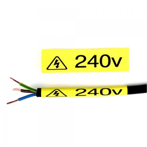 Etichete tub termocontractibil, DYMO ID1, 19mm x 1.5m, negru/galben, 18058, S07183404
