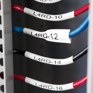 Etichete tub termocontractibil, DYMO ID1, 24mm x 1.5m, negru/alb, 18054433