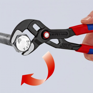 KNIPEX Cleste Cobra High-tech reglabil 250 mm pentru instalatori, dispozitiv autoblocare, mansoane manere rosu-albastru, 8722250 [13]
