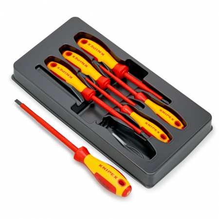 Set KNIPEX, 6 x surubelnita VDE, 3.0-6.5mm, maner bicomponent, 1000 V, 00 20 12 V01 [8]