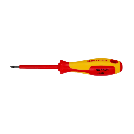 VDE screwdrivers - KNIPEX Screwdrivers for slotted screws, VDE, 187 mm, cross recessed, 1000 V, 98 25 01